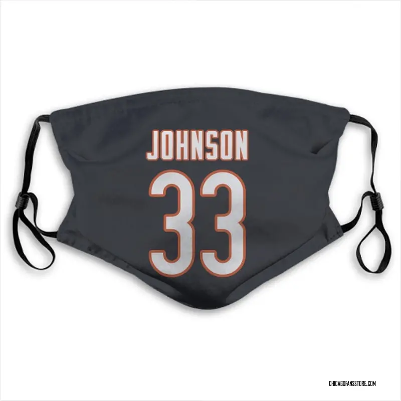 Jaylon Johnson Name & Number Navy Blue Chicago Bears Face Mask