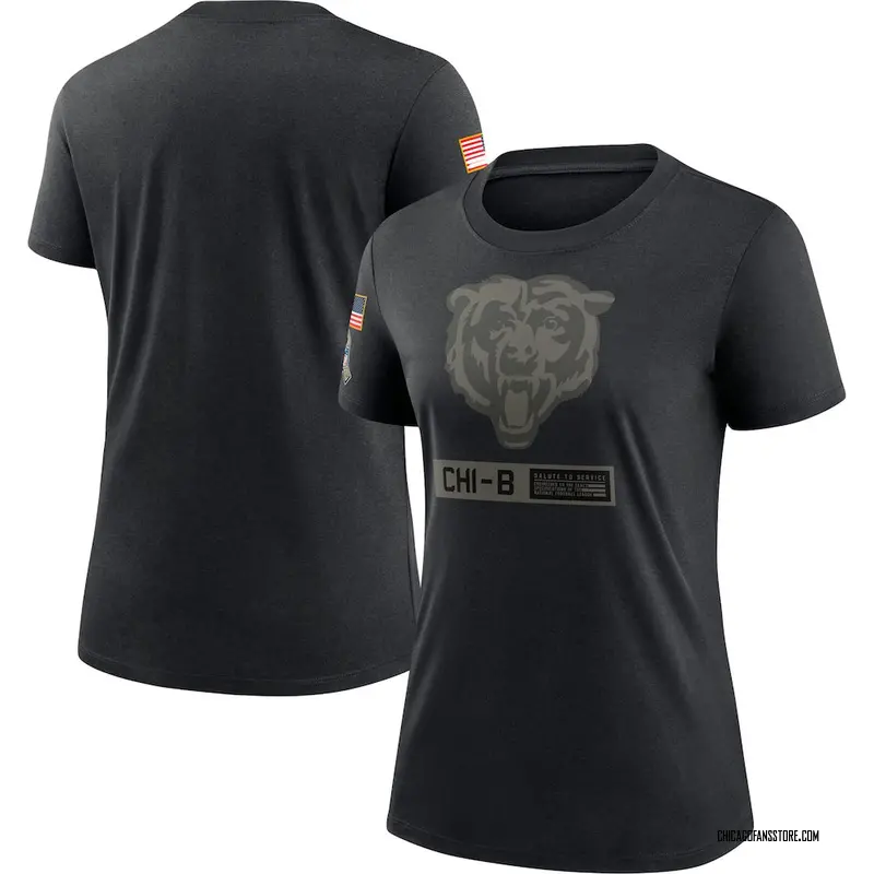 Women's Black Chicago Bears 2020 Salute To Service Performance T-Shirt